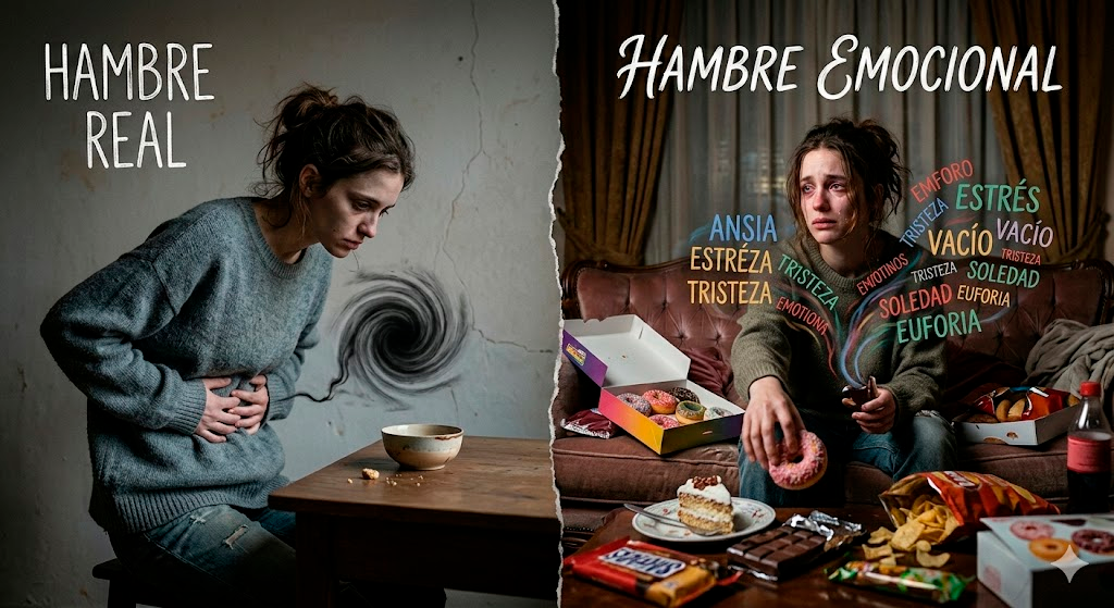¿Cómo distinguir entre hambre real y hambre emocional?