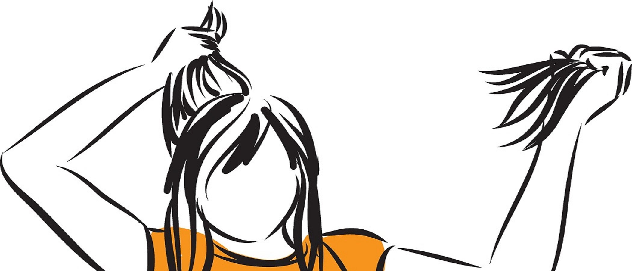 La universitaria Karina de Assis, de 23 años, se arranca el cabello desde la infancia.